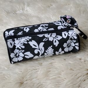 Merengue Hibiscus Double Zip Oblong Travel Pouch